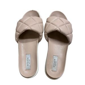 Steve Madden Shoes Steven New York Beige Women’s Cushion Puff Sandals Size 8.5